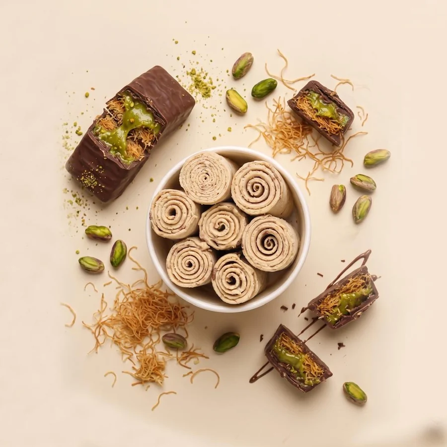 Dubai Chocolate Kunafa Roll Ice Cream, from the Summer Menu